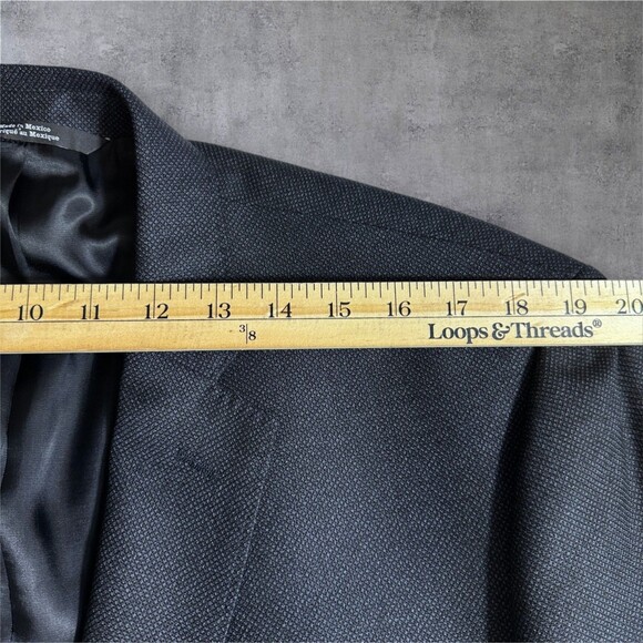 NORDSTROM Mens Blazer Sport Coat Two Button Jacket 48R WOOL Charcoal Gray - Picture 7 of 12